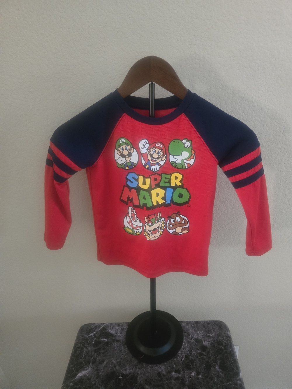 jumping beans Red and Navy Super Mario Raglan Long-Sleeve Tee